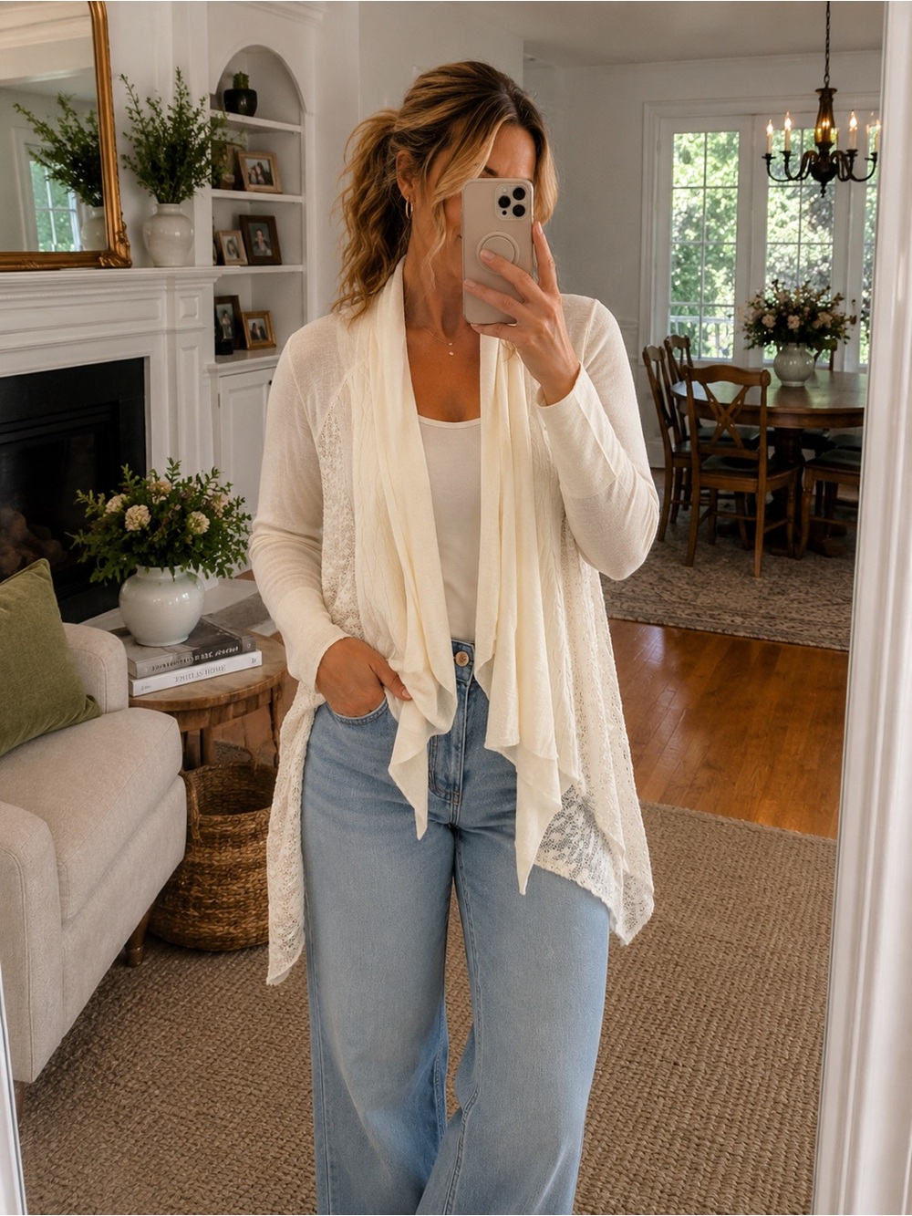 Anthropologie TINY Ivory Open Front Cardigan – Size XS